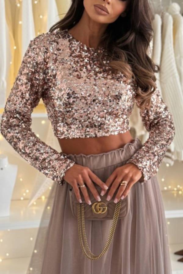 GLIMMER gold&silver sequin blouse