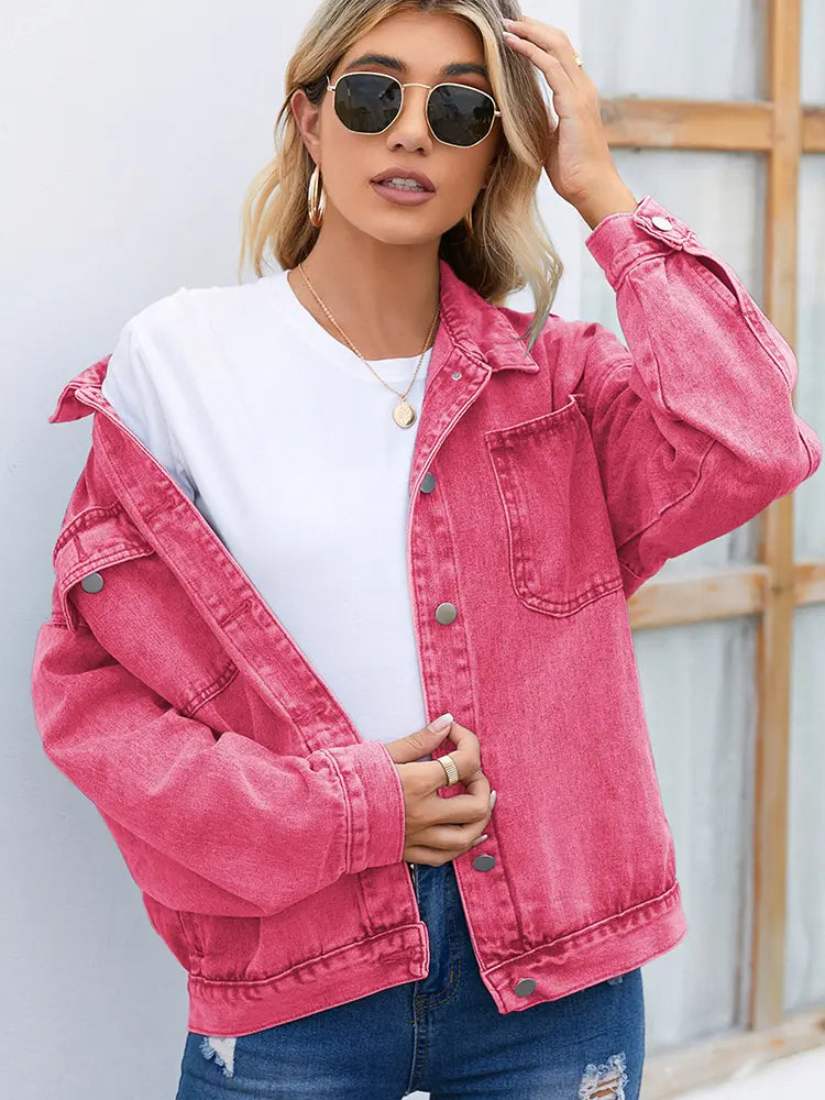 Women__ Vintage Washed Denim Jacket