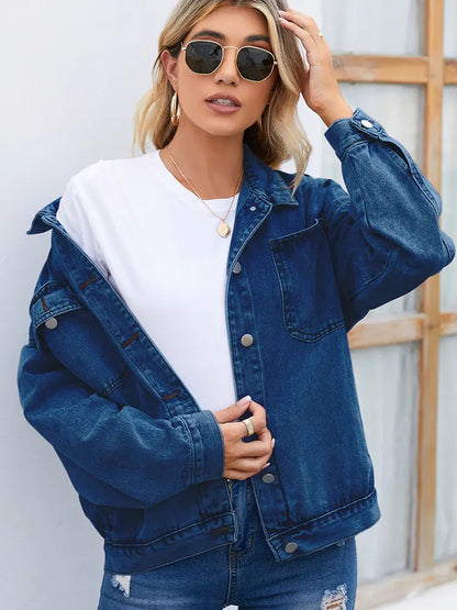 Women__ Vintage Washed Denim Jacket