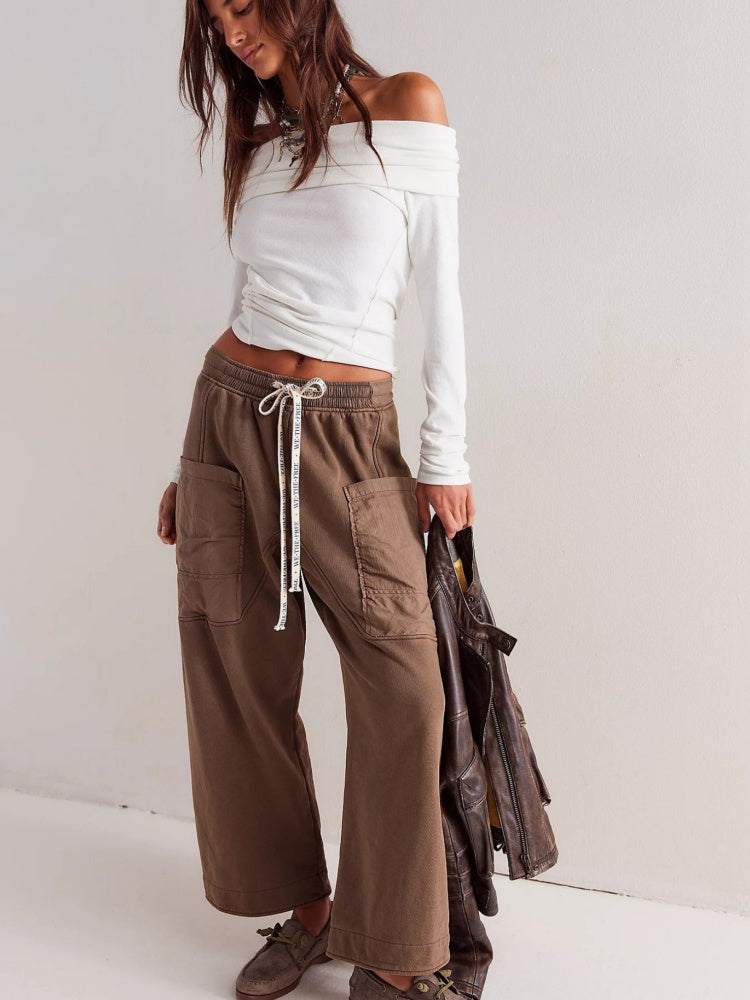 Cargo Pocket Drawstring Pants
