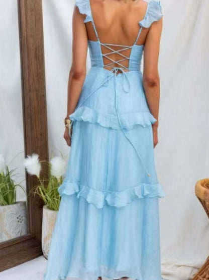 Ruffle Trim Elegant Dress