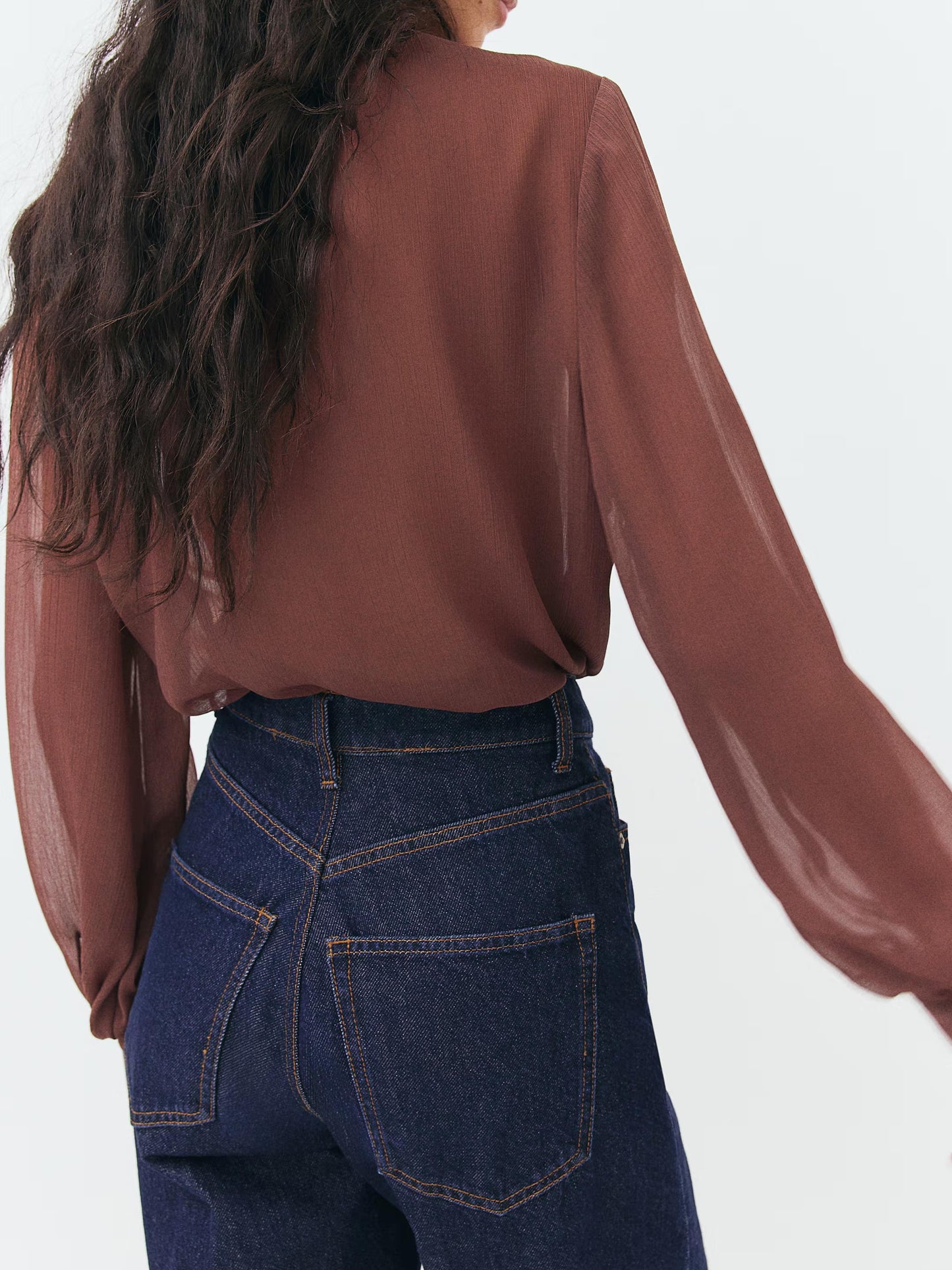 Tie-Neck Chiffon Blouse