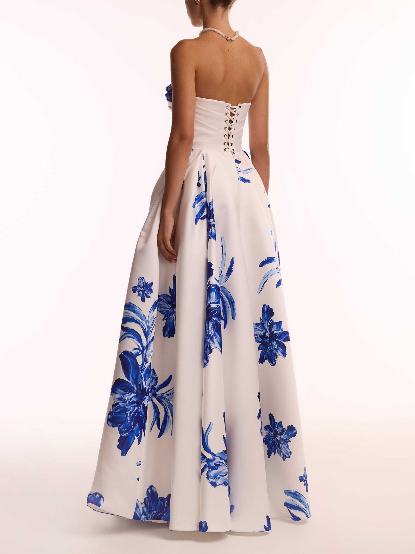 Elegant Off-The-Shoulder Ruffled Fitted Floral Print Maxi Dress