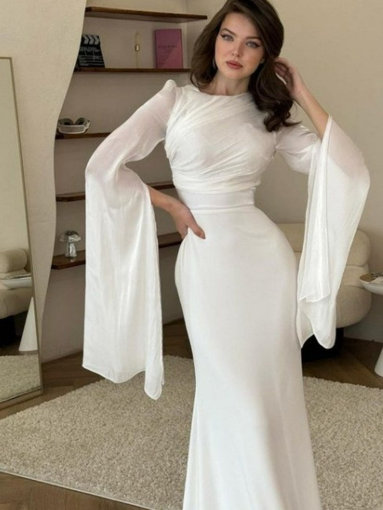 Flutter Sleeve Chiffon Maxi Dress