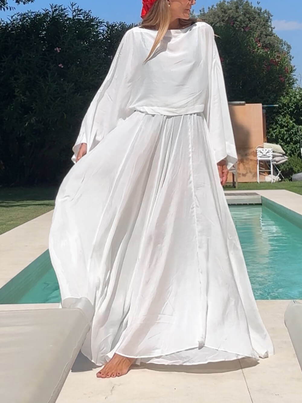 Elegant Unique Flared Sleeve Loose Top