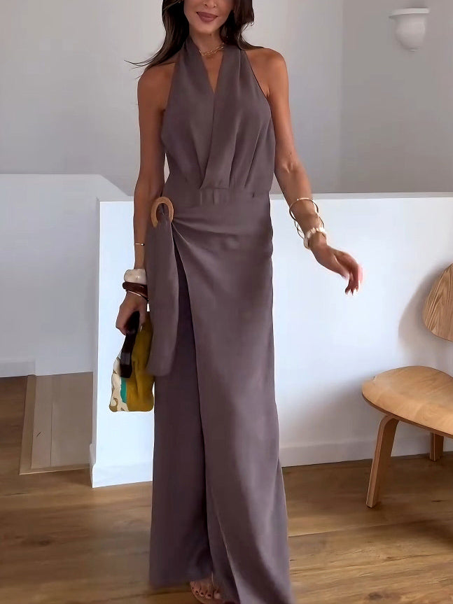 Elegant V-neck Wrap Jumpsuit