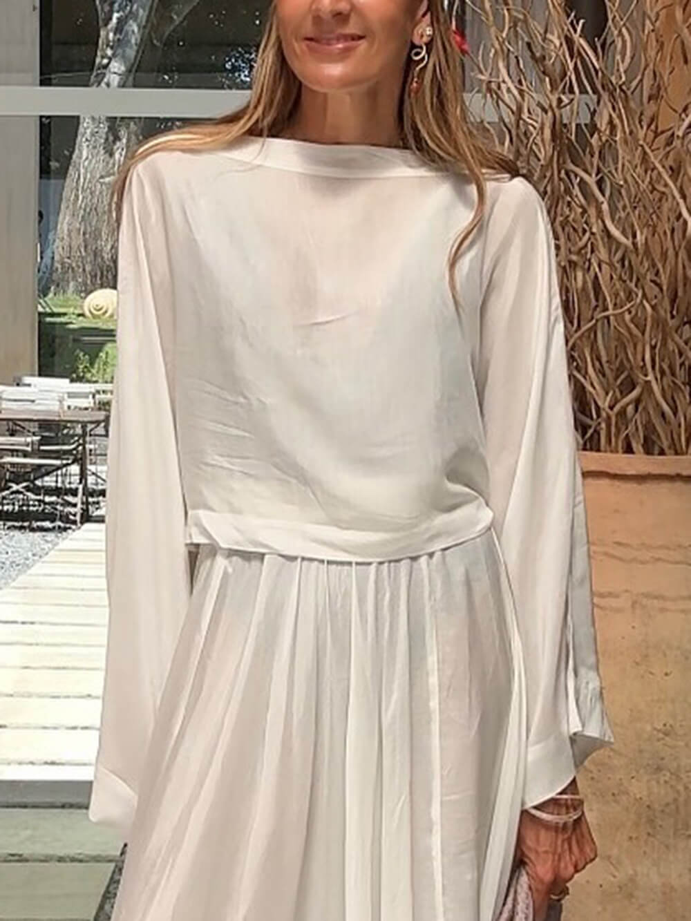 Elegant Unique Flared Sleeve Loose Top