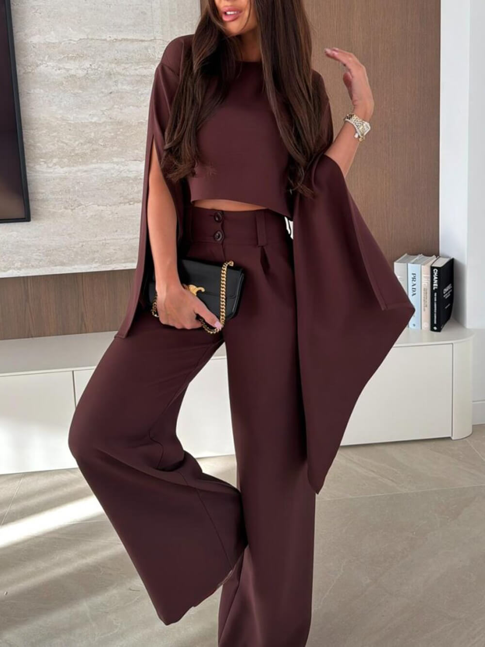 Exquisite Asymmetrical Flared Sleeve Loose Top