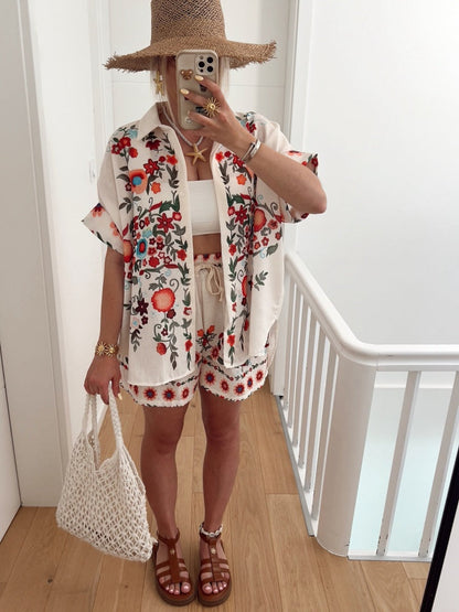 Bohemian Linen Shirt Set