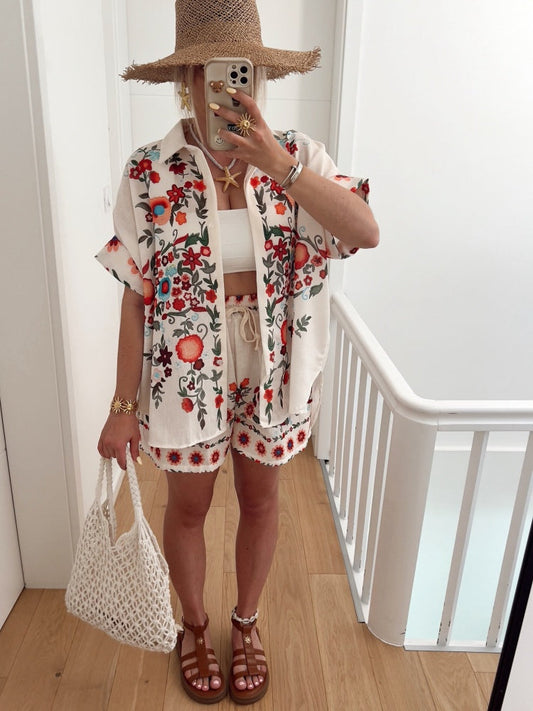 Bohemian Linen Shirt Set