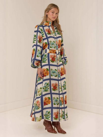 Elegant Stand Collar Maxi