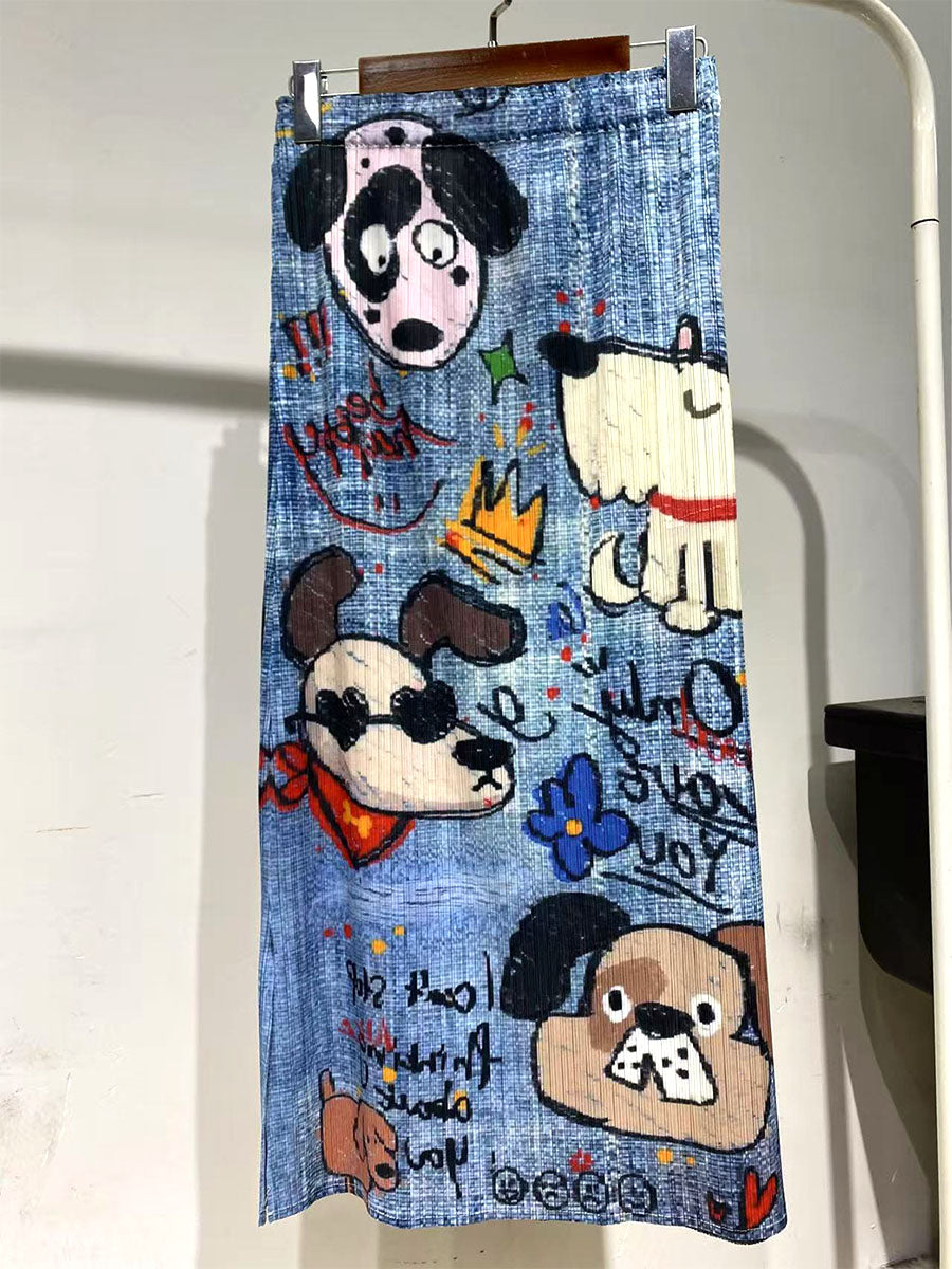 Cartoon Pleated Skirt