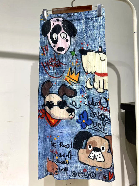 Cartoon Pleated Skirt