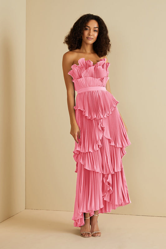Judah Scallop Pleated Maxi Dress
