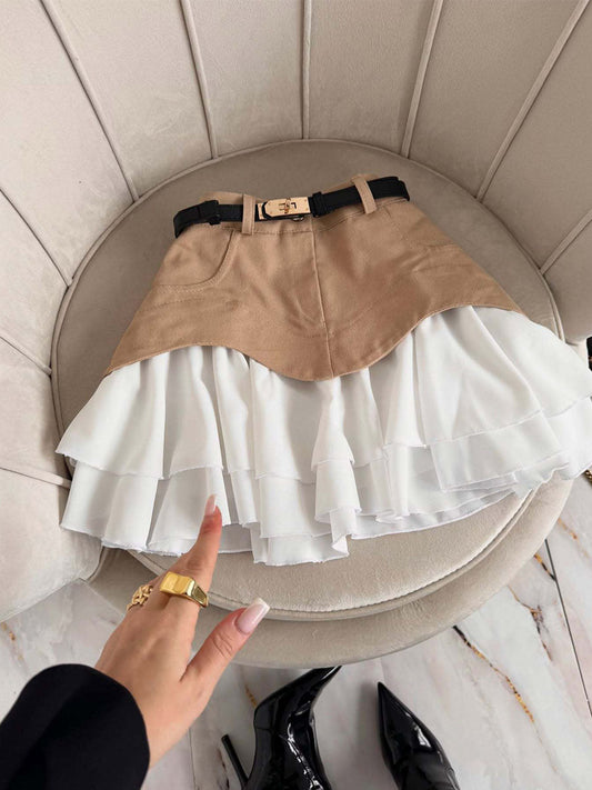 Ruffle Cloud Layered Skirt - Not Denim