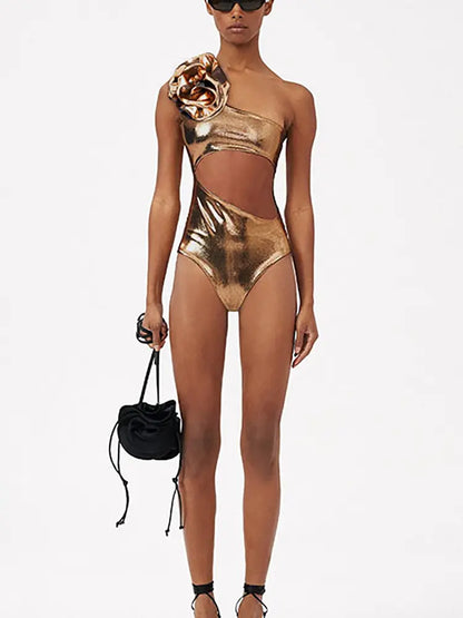 Floral Cutout Swimsuit Set