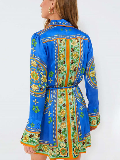 Defined Waist Print Dress