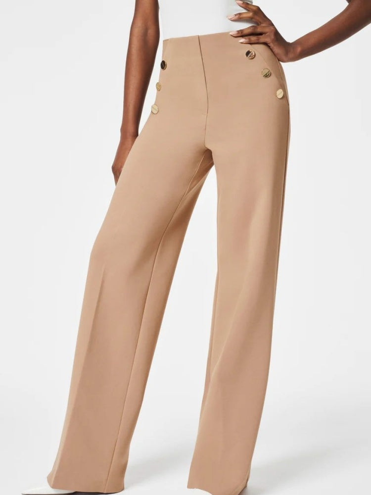 Statement Button Palazzo Pants