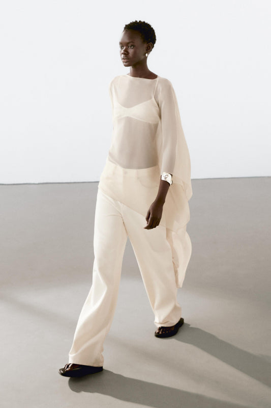 Chiffon Light Fluid Cape Top