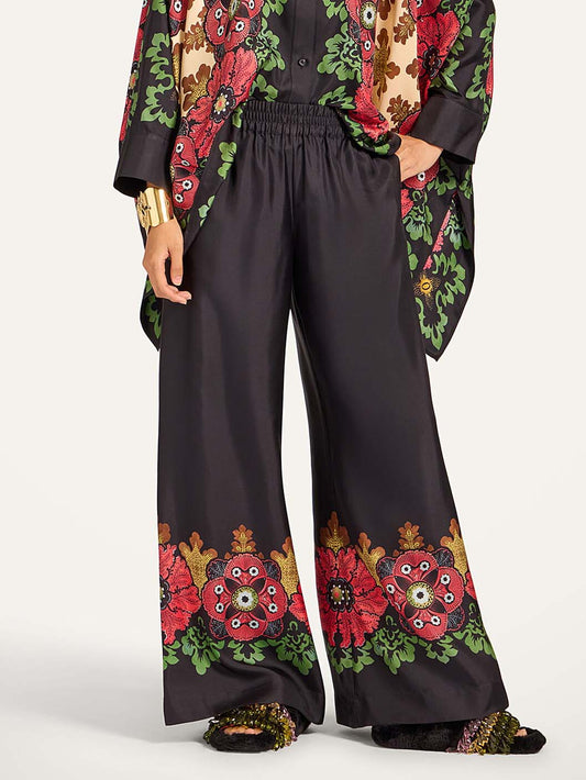 Exquisite Satin Floral Print Kimono Shirt