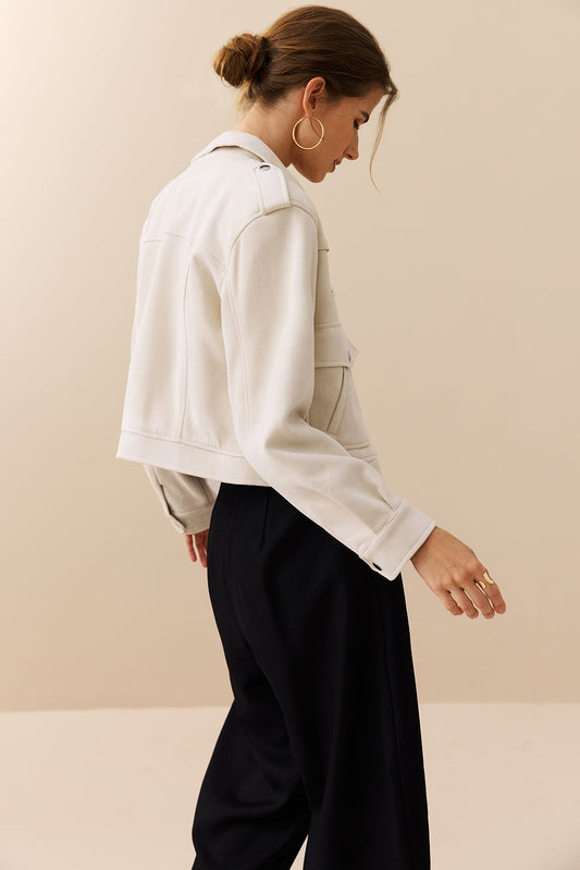 Zipper Button Pocket Jacket