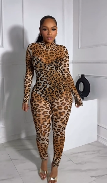 Sexy Slim Leopard Print Jumpsuit