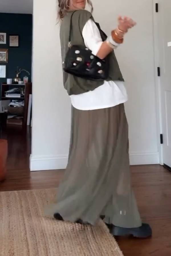 Chaleco de trabajo informal con cremallera para mujer