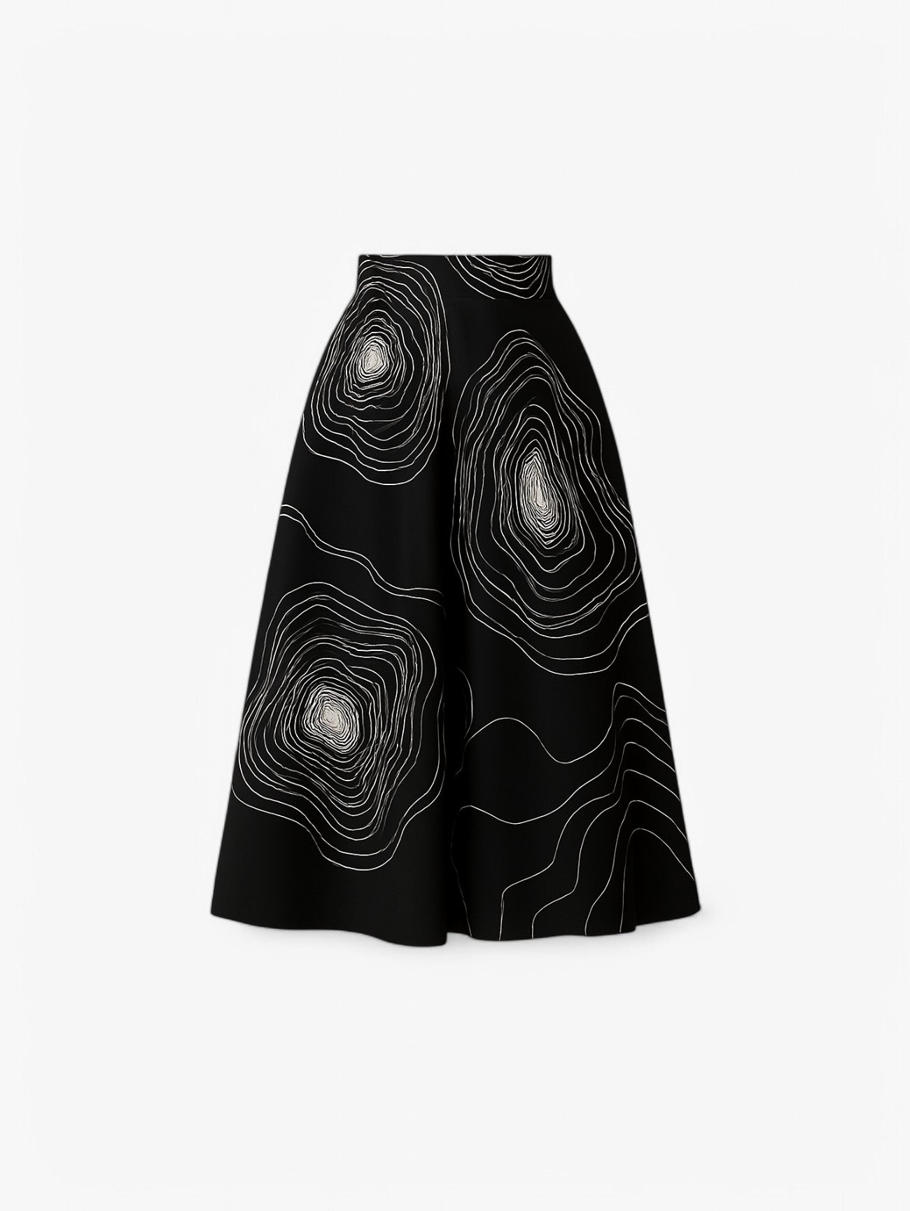 A-line Midi Skirt | High Waist | Abstract Print