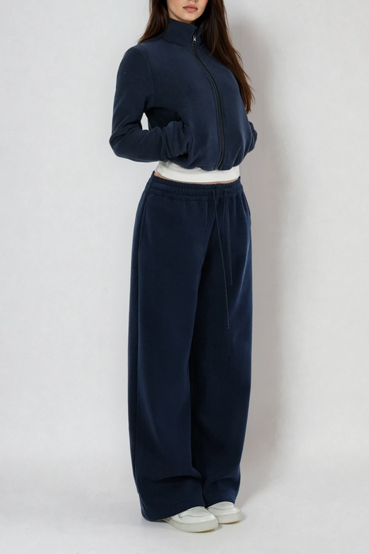 Donatello Drawstring Straight Pants In Navy