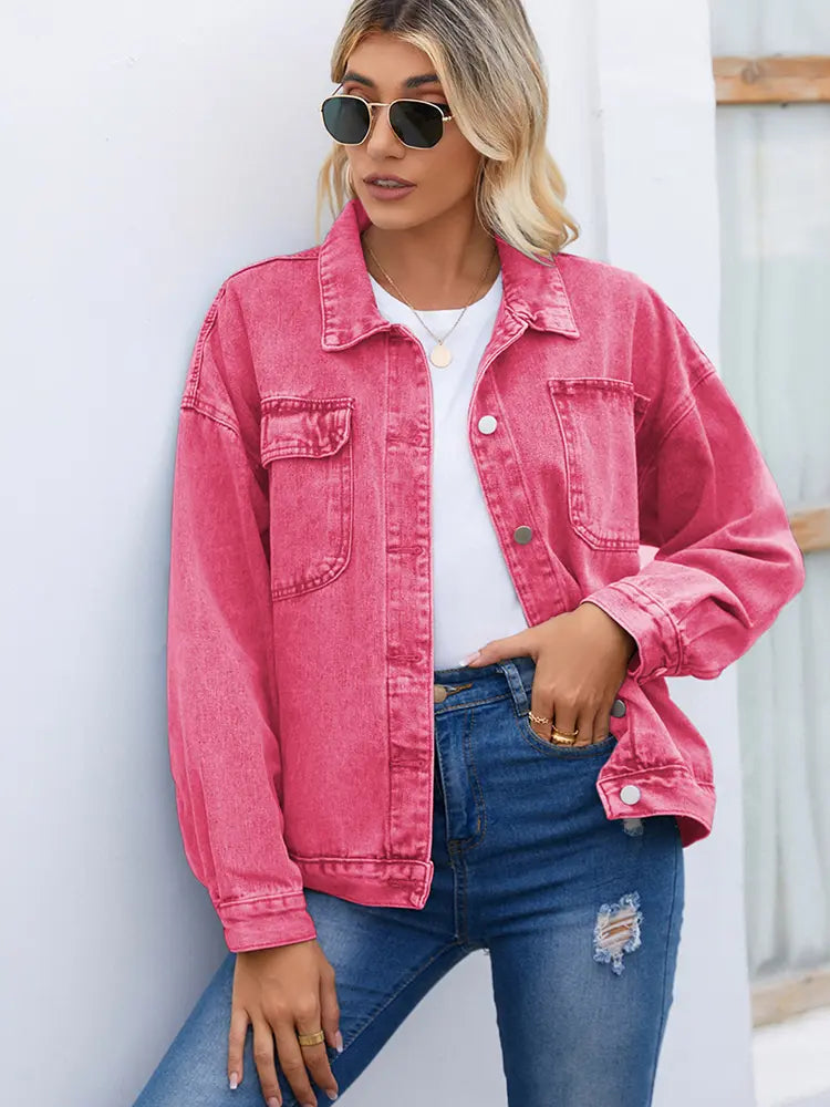 Women__ Vintage Washed Denim Jacket