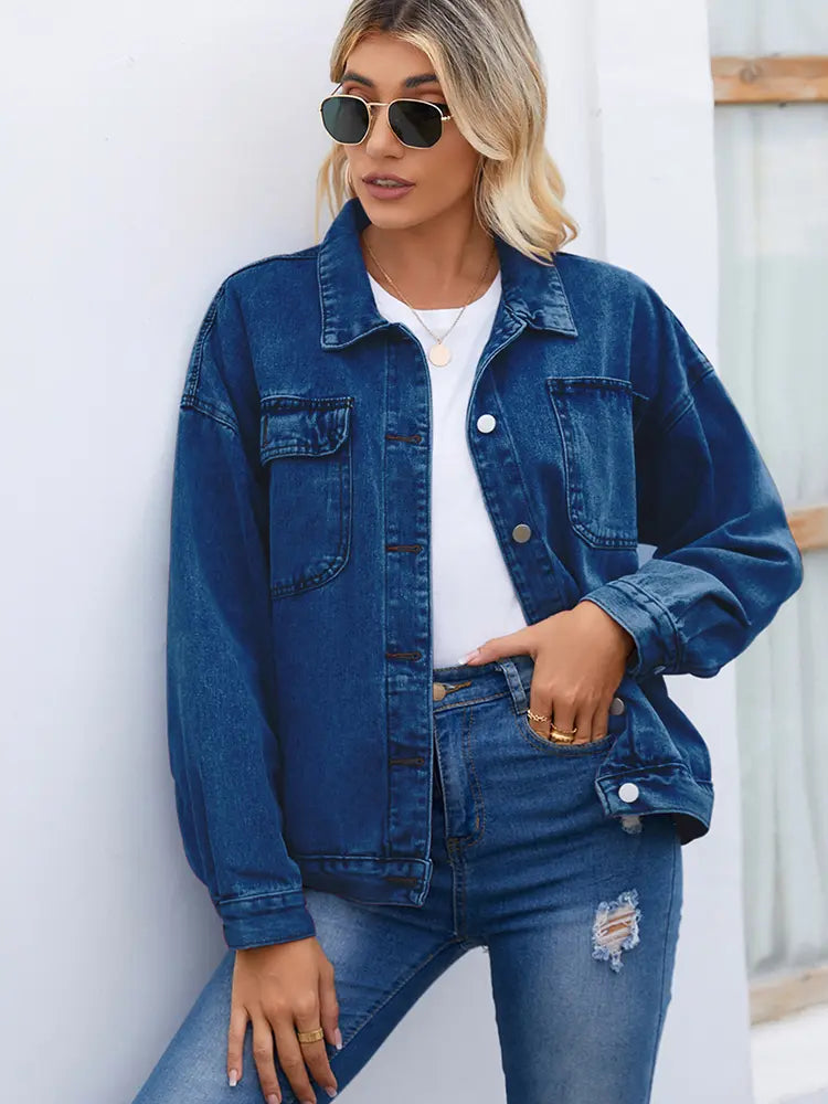 Women__ Vintage Washed Denim Jacket