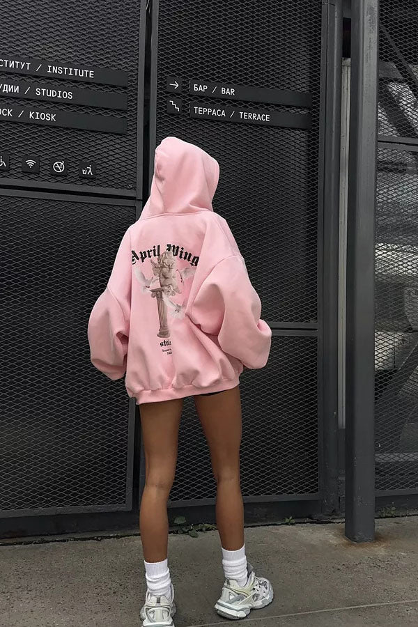 Angel Wings Print Hoodie