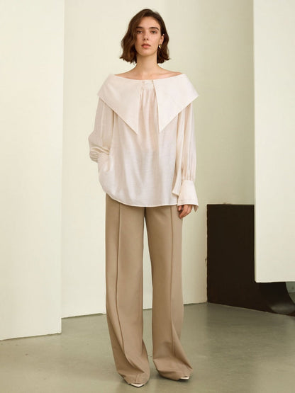 Elegant High waist Wide-Leg Suiting Trousers