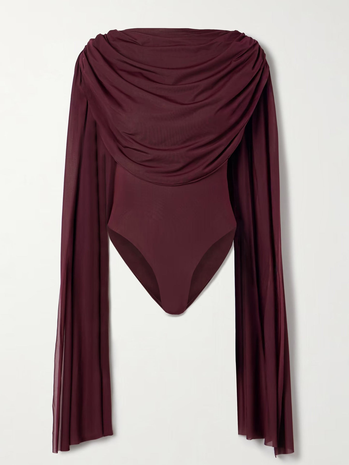 Elegant Draped Top And Wide-leg Faux Leather Pants Two-piece Set