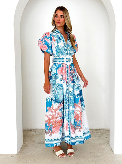 Positioning Tie Print Dress