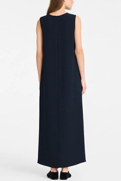 Solid Color Sleeveless Round Neck Casual Rompers