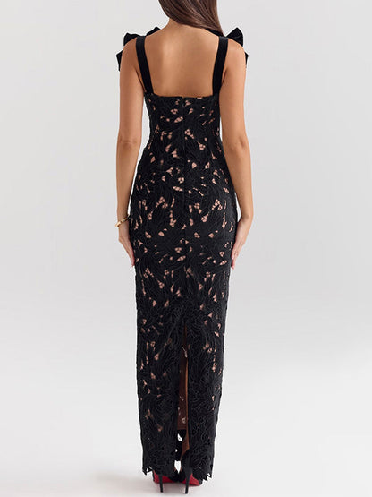 Stylish Elegant Bow Split Dress