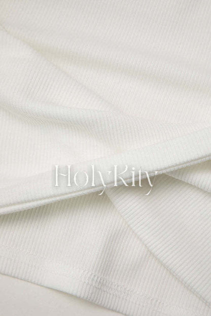 Twist Front Halter Crop T-Shirt