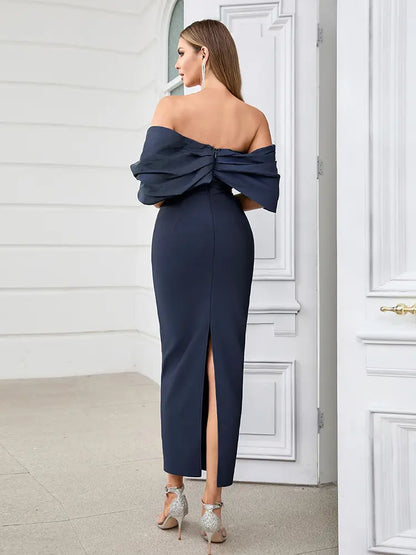 Sexy Pleated Bodycon Evening Gown