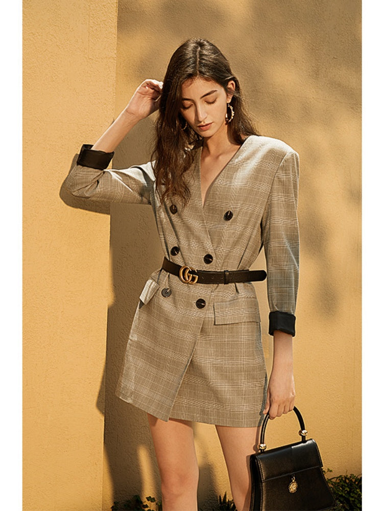 Double-Breasted Blazer Mini Dress