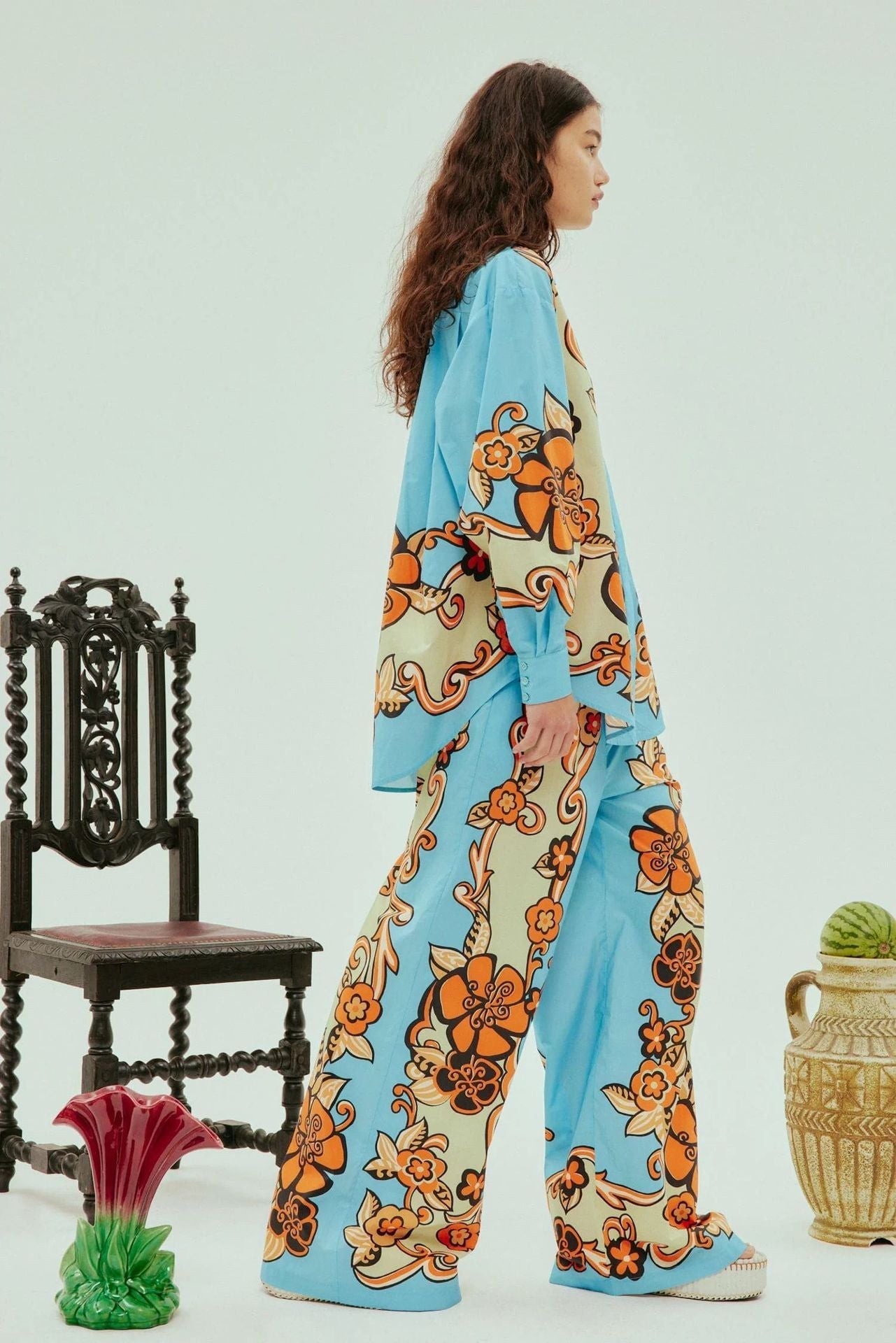 Vibrant Floral Loose-Fit Casual Set