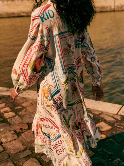 Linen Summer print dress