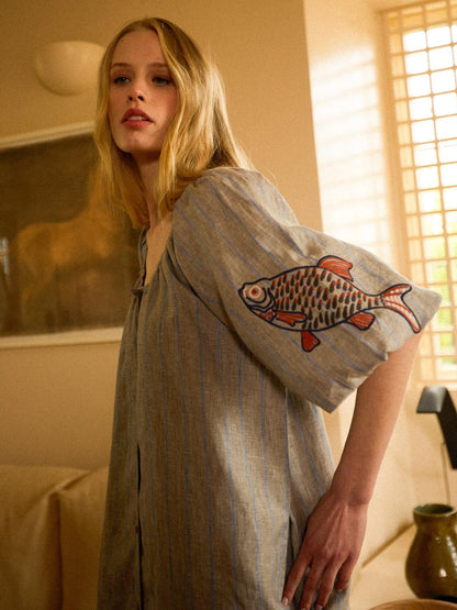 Melite Blue Midi Dress