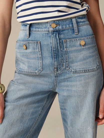 Accented Pocket Palazzo Jeans