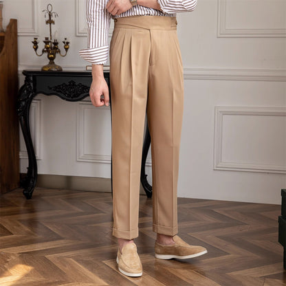 High Waist Pleated Trousers | Straight Leg | Maison Collection