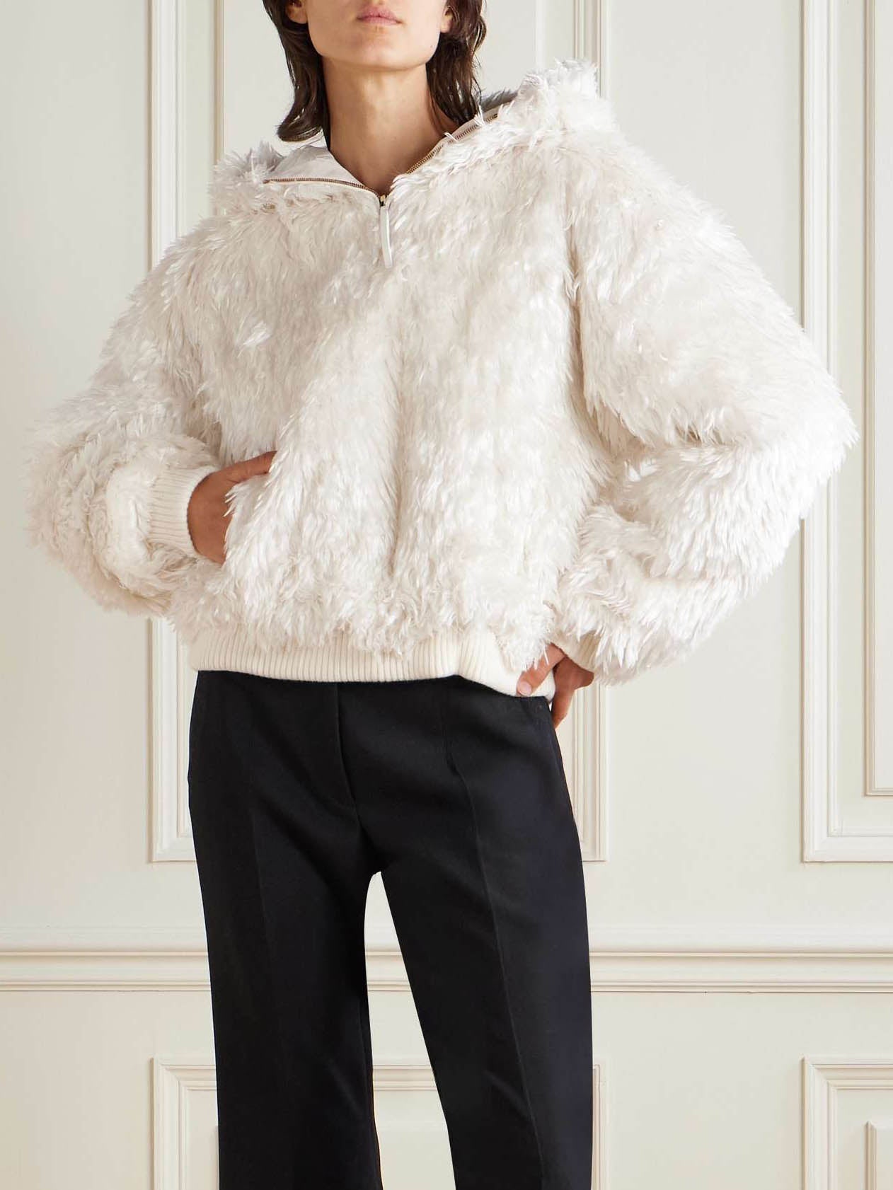 Exquisite Hooded Plush Jacket