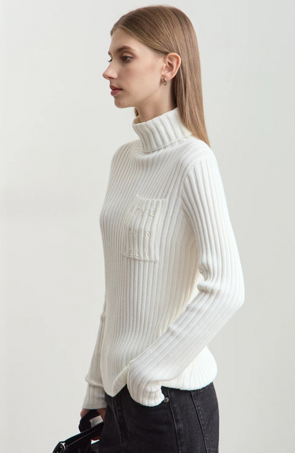 Ribbed Turtleneck Sweater | Soft Cashmere Blend | Fitted Silhouette