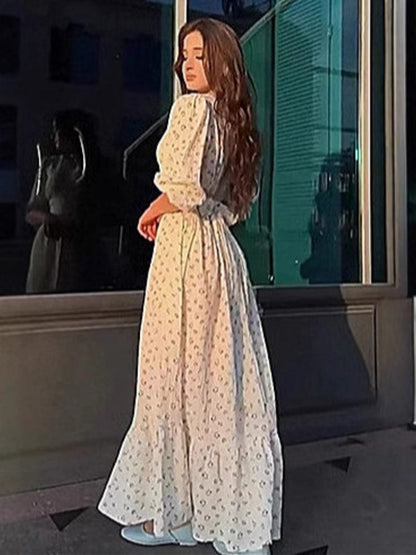 Vintage Inspired Tea Maxi  Dress
