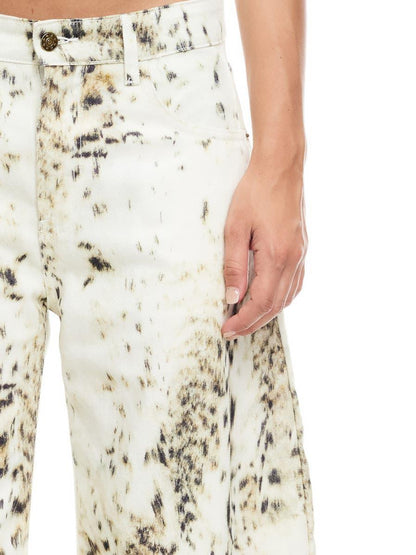 Loose-Fitting Horseshoe Print Jeans