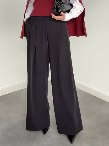 Casual Cape Knit Sweater & Wide-Leg Pants Three-Piece Set